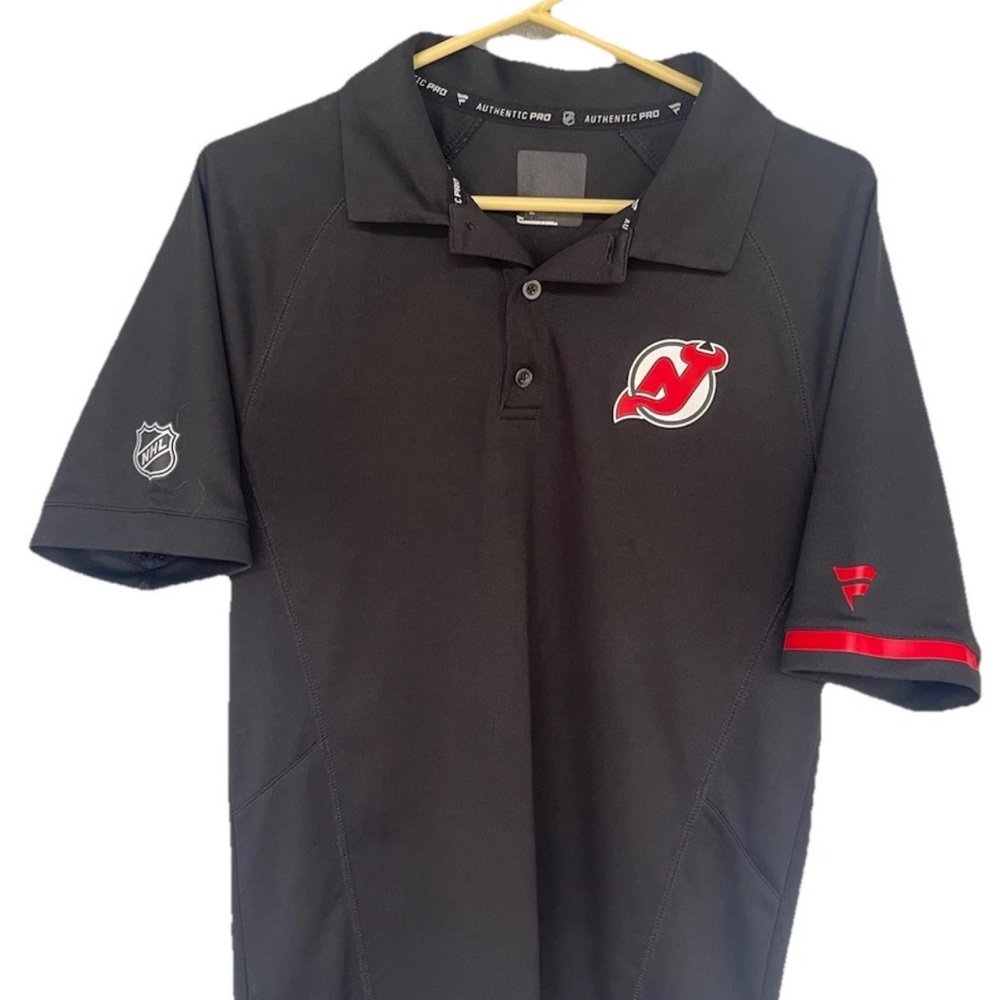 Men's NHL Black New Jersey Devils Authentic Pro Rink Polo Large Lime Green